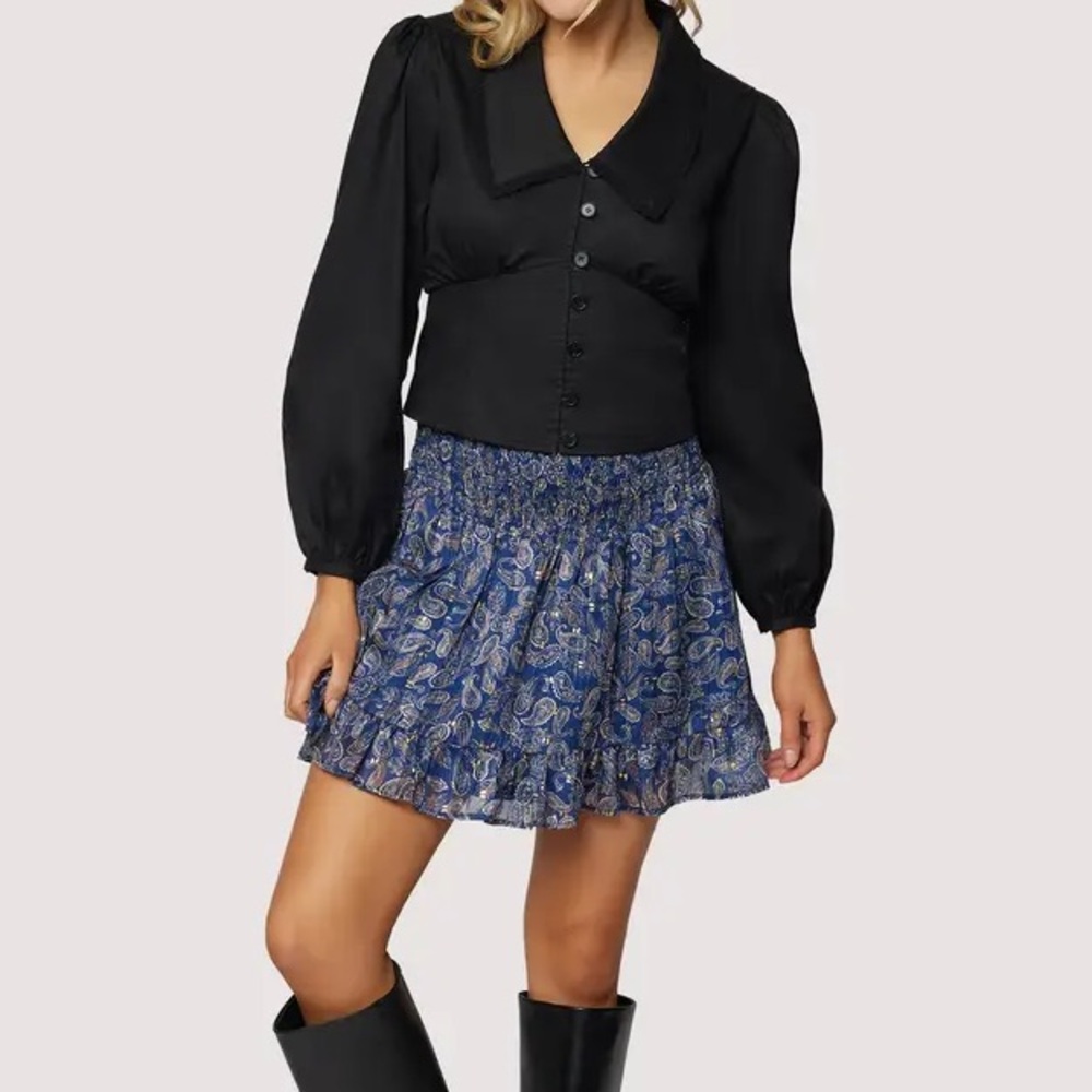 Lost + Wander Blue Mini Skirt